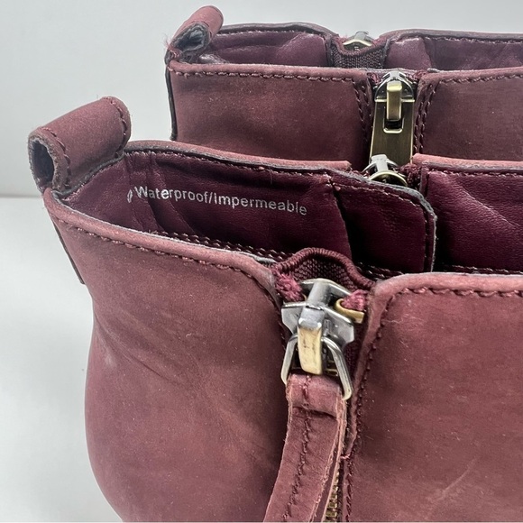 Blondo Nova Waterproof Bootie Maroon Nubuck Leather B6207 Womens Size 7.5 - Picture 9 of 11